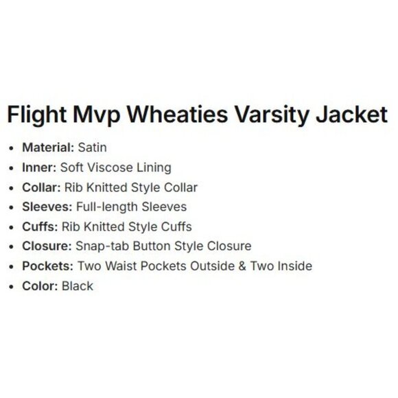 Jordan Flight MVP Varsity "Wheaties" Black Nike Jacket DV7578-010 Mens Large NEW - Picture 15 of 16